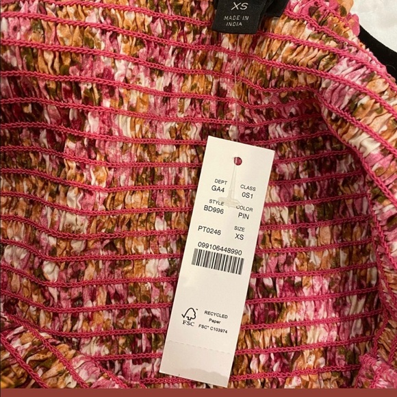 J crew smocked puff sleeved pink faded floral pattern š· - Picture 6 of 8